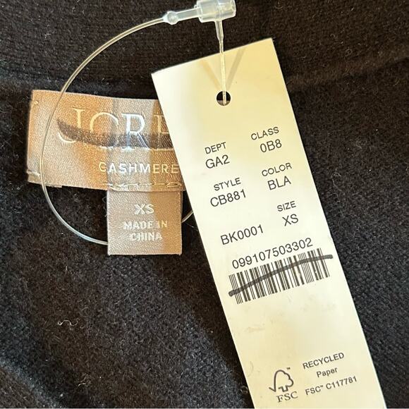 NWT J. Crew Cashmere patch-pocket oversized black cardigan sz xs - Picture 6 of 7